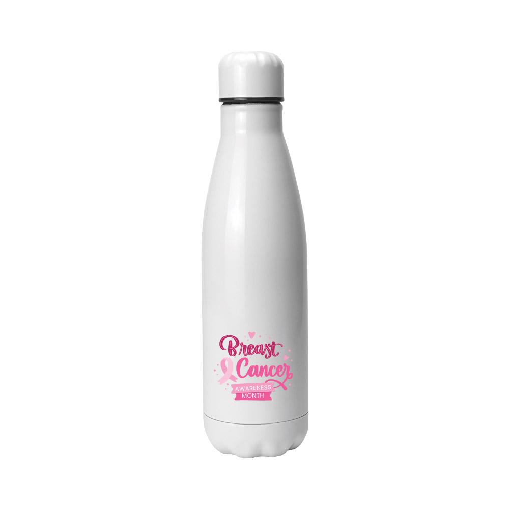 Stainless Steel Bottles with Breast Cancer Awareness Logo